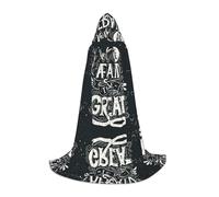 FHIZOAL Don'T Be Afraid To Be Great Halloween Hooded Cape For Teenagers Witch Vampires Grim Reaper Costume Themed Parties Comic Con