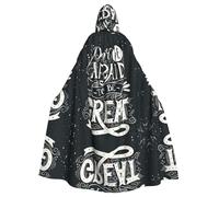FHIZOAL Don'T Be Afraid To Be Great Hooded Cloak Hooded Robe Halloween Christmas Witch Vampires Grim Reaper Costume Cosplay Party