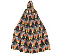 FHIZOAL Eiffel Tower Sunset Pathway Adult Hooded Cloak Cosplay Carnival Costumes Party Grim Reaper Vampire Mysterious Masquerade