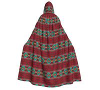 FHIZOAL Ethnic Geometric Pattern Adult Hooded Cloak Vampire Witch Cape Halloween Christmas Cosplay Costumes Themed Parties