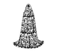 FHIZOAL Evil Skull Hooded Cape For Teenagers Dress Up Cloak Theme Parties Cosplay Carnival Witch Vampires Costume
