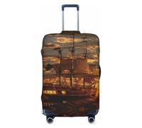 FHIZOAL Fantasy Pirate Ship Elastic Anti Scratch Suitcase Cover Travel Luggage Protector Dust-Proof for 18-32 Inch Baggage