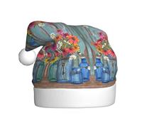 FHIZOAL Farm Fresh Flowers Spring Adult Christmas Decorative Hat Festive Plush Hat Soft Lightweight New Year'S Party Holiday