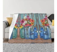 FHIZOAL Farm Fresh Flowers Spring Ultra-Soft Micro Fleece Blanket Flannel Blanket Cozy Warm Couch Bed Living Room Bedroom Decor