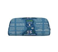 FHIZOAL Finland Map with Various Feat Pencil Bag Stand Up Stationery Storage Case Student Office College Cosmetic