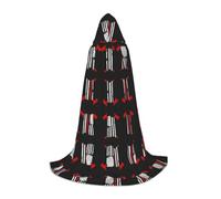 FHIZOAL Firefighter American Flag Halloween Hooded Cape For Teenagers Witch Vampires Grim Reaper Costume Themed Parties Comic Con