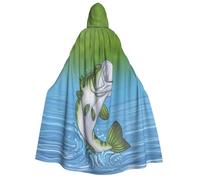 FHIZOAL Fishing Jumping Out Of Water Adult Hooded Cloak Vampire Witch Cape Halloween Christmas Cosplay Costumes Themed Parties