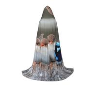FHIZOAL Four Birds Halloween Hooded Cape For Teenagers Witch Vampires Grim Reaper Costume Themed Parties Comic Con