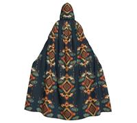 FHIZOAL Geometric Tribes Hooded Cloak Hooded Robe Halloween Christmas Witch Vampires Grim Reaper Costume Cosplay Party