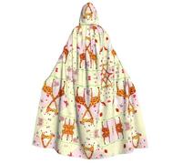 FHIZOAL Giraffe Heart Flower Butterfly Adult Hooded Cloak Vampire Witch Cape Halloween Christmas Cosplay Costumes Themed Parties