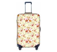 FHIZOAL Giraffe Heart Flower Butterfly Elastic Anti Scratch Suitcase Cover Travel Luggage Protector Dust-Proof for 18-32 Inch Baggage