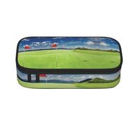 FHIZOAL Golf Field with Flag in The Hole Pencil Case Stationery Storage Pouch Big Capacity Teacher College Work