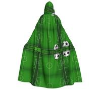 FHIZOAL Green Grass Field Soccer Playground The Ball Adult Hooded Cloak Vampire Witch Cape Halloween Christmas Cosplay Costumes Themed Parties