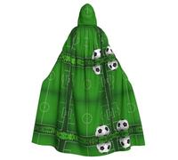 FHIZOAL Green Grass Field Soccer Playground The Ball Hooded Cloak Hooded Robe Halloween Christmas Witch Vampires Grim Reaper Costume Cosplay Party