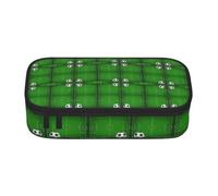 FHIZOAL Green Grass Field Soccer Playground The Ball Pencil Case Stationery Storage Pouch Big Capacity Teacher College Work