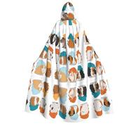 FHIZOAL Guinea Pig Illustration Adult Hooded Cloak Vampire Witch Cape Halloween Christmas Cosplay Costumes Themed Parties