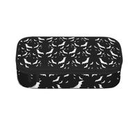 FHIZOAL Halloween Flying Bats Pencil Case Stationery Storage Pouch Big Capacity Teacher College Work