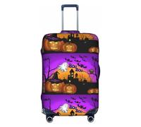 FHIZOAL Halloween Owl Ghost Pumpkin Elastic Anti Scratch Suitcase Cover Travel Luggage Protector Dust-Proof for 18-32 Inch Baggage