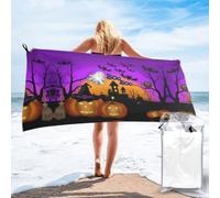 FHIZOAL Halloween Owl Ghost Pumpkin Quick Dry Towel Microfibre Towel Super Absorbent Ultra Compact Gym Sports Beach Camping Travel