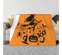 FHIZOAL Halloween Witch Flying Ultra-Soft Micro Fleece Blanket Flannel Blanket Cozy Warm Couch Bed Living Room Bedroom Decor