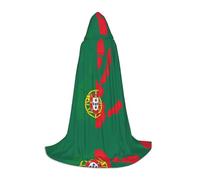 FHIZOAL Handprint Over Portugal Flag Halloween Hooded Cape For Teenagers Witch Vampires Grim Reaper Costume Themed Parties Comic Con