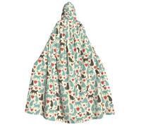 FHIZOAL Happy Walking Kitty Adult Hooded Cloak Cosplay Carnival Costumes Party Grim Reaper Vampire Mysterious Masquerade