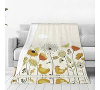 FHIZOAL Hen Flying Butterflies Among Flowers Ultra-Soft Micro Fleece Blanket Flannel Blanket Skin Friendly Breathable Couch Bed Living Room