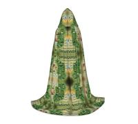 FHIZOAL Ireland Map With Landmarks Halloween Hooded Cape For Teenagers Witch Vampires Grim Reaper Costume Themed Parties Comic Con