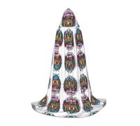 FHIZOAL Istanbul Colorful Mosque Halloween Hooded Cape For Teenagers Witch Vampires Grim Reaper Costume Themed Parties Comic Con