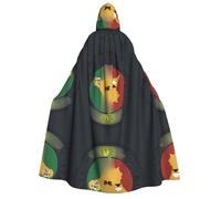 FHIZOAL Italian Flag And Map Of Sicily Adult Hooded Cloak Vampire Witch Cape Halloween Christmas Cosplay Costumes Themed Parties
