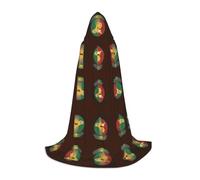 FHIZOAL Italian Flag And Map Of Sicily Halloween Hooded Cape For Teenagers Witch Vampires Grim Reaper Costume Themed Parties Comic Con