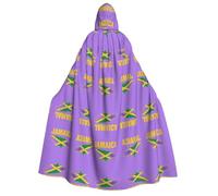 FHIZOAL Jamaica Map Flag Contour Adult Hooded Cloak Vampire Witch Cape Halloween Christmas Cosplay Costumes Themed Parties