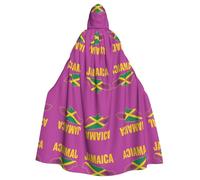 FHIZOAL Jamaica Map Flag Contour Hooded Cloak Hooded Robe Halloween Christmas Witch Vampires Grim Reaper Costume Cosplay Party