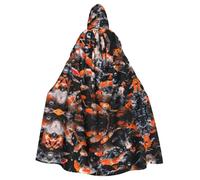 FHIZOAL Japan Fancy Koi Carp Fishes Hooded Cloak Hooded Robe Halloween Christmas Witch Vampires Grim Reaper Costume Cosplay Party