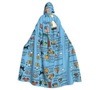 FHIZOAL July Fourth Usa States Symbol Hooded Cloak Hooded Robe Halloween Christmas Witch Vampires Grim Reaper Costume Cosplay Party