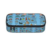 FHIZOAL July Fourth USA States Symbol Pencil Case Stationery Storage Pouch Big Capacity Teacher College Work