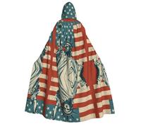 FHIZOAL Liberty Statue With American Adult Hooded Cloak Vampire Witch Cape Halloween Christmas Cosplay Costumes Themed Parties