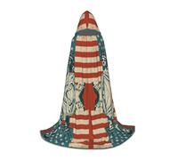 FHIZOAL Liberty Statue With American Halloween Hooded Cape For Teenagers Witch Vampires Grim Reaper Costume Themed Parties Comic Con