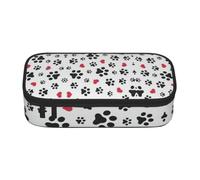 FHIZOAL Love Cat Paw Heart Puppy Foot Print Pencil Case Stationery Storage Pouch Big Capacity Teacher College Work