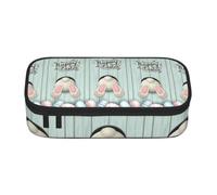 FHIZOAL Lovely Easter Rabbit Colors Eggs Bunny Pencil Case Stationery Storage Pouch Big Capacity Teacher College Work