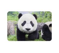 FHIZOAL Lovely Panda Walking On The Grassland Non-Slip Flannel Doormat Home Decor Floor Mat Bathroom Kitchen Front Back Door Entrance