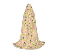 FHIZOAL Many Avocado Images Halloween Hooded Cape For Teenagers Witch Vampires Grim Reaper Costume Themed Parties Comic Con