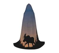 FHIZOAL Moose Mountain Pine Tree Wilderness Halloween Hooded Cape For Teenagers Witch Vampires Grim Reaper Costume Themed Parties Comic Con