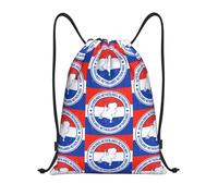 FHIZOAL Netherlands Map On Flag Backg Drawstring Bags Waterproof Sports String Backpacks Lightweight Yoga Training Swimming Travel