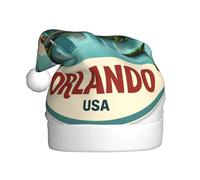 FHIZOAL Orlando Usa Cityscape Palm Adult Christmas Decorative Hat Festive Plush Hat Soft Lightweight New Year'S Party Holiday