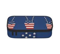 FHIZOAL Peace Hand USA Flag Design Pencil Case Stationery Storage Pouch Big Capacity Teacher College Work