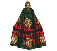 FHIZOAL Portugal Flag Adult Hooded Cloak Vampire Witch Cape Halloween Christmas Cosplay Costumes Themed Parties
