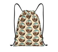 FHIZOAL Rome Italy Landmark Drawstring Bags Waterproof Sports String Backpacks Lightweight Yoga Training Swimming Travel