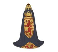 FHIZOAL Royal Lion Crest On Shield Halloween Hooded Cape For Teenagers Witch Vampires Grim Reaper Costume Themed Parties Comic Con