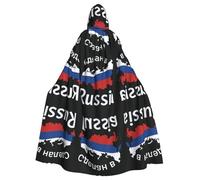 FHIZOAL Russia Map Hooded Cloak Hooded Robe Halloween Christmas Witch Vampires Grim Reaper Costume Cosplay Party